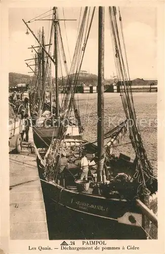 Paimpol Les Quais Dechargement de pommes a Cidre Paimpol