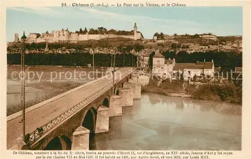 Chinon_Indre_et_Loire Pont sur la Vienne et le Chateau Chinon_Indre_et_Loire