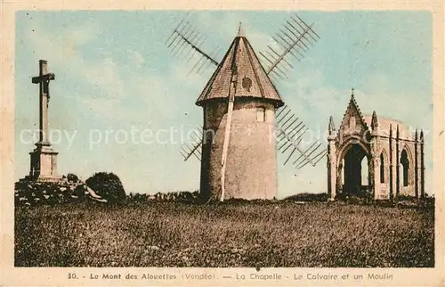 Les_Herbiers Mont des Alouettes Chapelle Calvaire et un moulin Les_Herbiers