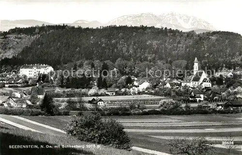 Seebenstein Ortsansicht mit Kirche Felder Schneeberg Seebenstein