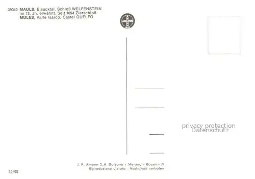 AK / Ansichtskarte Mauls Schloss Welfenstein im Eisacktal Mauls