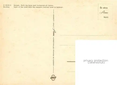 AK / Ansichtskarte Bergen_Norwegen Panorama with the express coastal line in harbour Bergen Norwegen