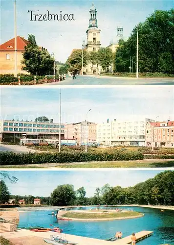 AK / Ansichtskarte Trzebnica_Trebnitz_Schlesien Basilika Altstadt Freibad Trzebnica_Trebnitz