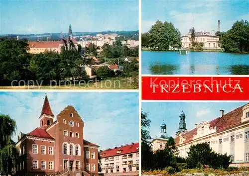 AK / Ansichtskarte Trzebnica_Trebnitz_Schlesien Stadtpanorama Sanatorium Zisterzienserkloster Krankenhaus Trzebnica_Trebnitz