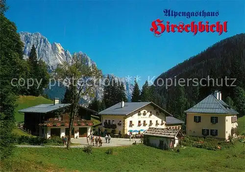 AK / Ansichtskarte Weissbach_Lofer Alpengasthaus Hirschbichl gegen Muehlsturzhorn Loferer Steinberge Weissbach Lofer