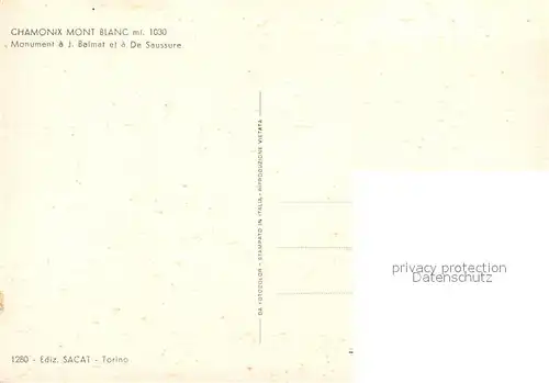 AK / Ansichtskarte Chamonix Monument a J. Balmat et a De Saussure Denkmal Chamonix