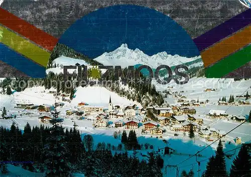 AK / Ansichtskarte Filzmoos Wintersportzentrum gegen Bischofsmuetze Dachsteingebirge Filzmoos