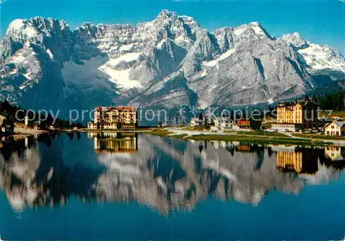 AK / Ansichtskarte Lago_di_Misurina Bergsee Misurinasee mit Sorapis Dolomiten Lago_di_Misurina