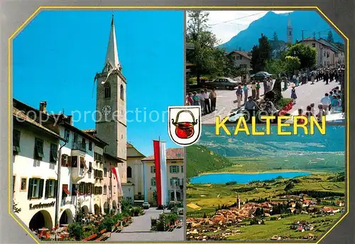 AK / Ansichtskarte Kaltern_Weinstrasse_Tirol Marktplatz mit Kirche Fliegeraufnahme Kaltern_Weinstrasse_Tirol