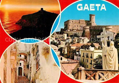 AK / Ansichtskarte Gaeta Sonnenuntergang Gasse Altstadt Kreuz Gaeta
