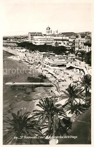 AK / Ansichtskarte Saint Raphael_Var Vue generale de la plage Saint Raphael Var