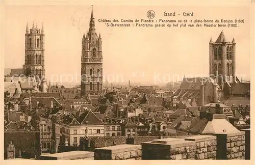 AK / Ansichtskarte Gent_Gand_Flandre Panorama vu de la plate forme du Donjon Gent_Gand_Flandre