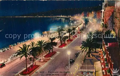 AK / Ansichtskarte Nice_Alpes_Maritimes Promenade des Anglais Cote d Azur effet de nuit Nice_Alpes_Maritimes