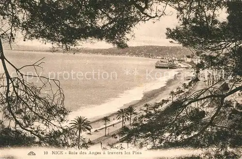 AK / Ansichtskarte Nice_Alpes_Maritimes Baie des Anges a travers les pins Cote d Azur Nice_Alpes_Maritimes