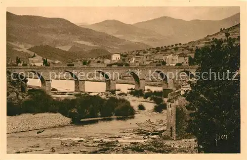 AK / Ansichtskarte Roquebrun Vieux moulins Chaussee et pont sur l Orb Roquebrun