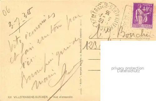 AK / Ansichtskarte Villefranche sur Mer Vue d ensemble Villefranche sur Mer
