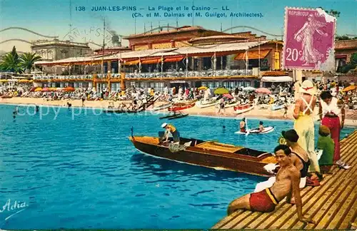 AK / Ansichtskarte Juan les Pins La plage et le casino Juan les Pins