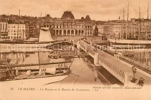 AK / Ansichtskarte Le_Havre La Bourse et Bassin du Commerce Pont Le_Havre