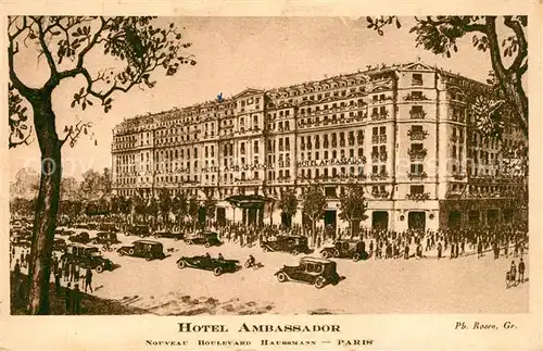 AK / Ansichtskarte Paris Hotel Ambassador Nouveau Boulevard Haussmann Paris