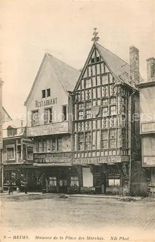 AK / Ansichtskarte Reims_Champagne_Ardenne Maisons de la Place des Marches Reims_Champagne_Ardenne