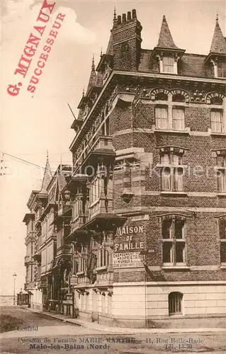 AK / Ansichtskarte Malo les Bains Pension de Famille Marie Marthe Rue Belle Rade Malo les Bains