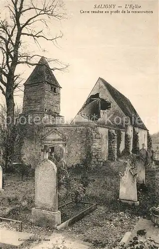 AK / Ansichtskarte Saligny_Yonne Eglise Carrie vendue au profit de la restaurations Saligny Yonne