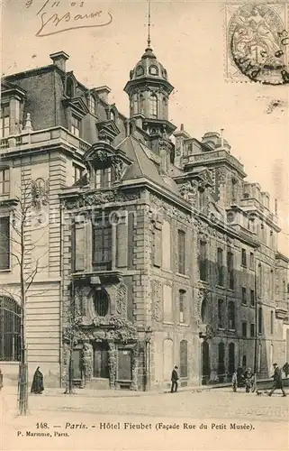 AK / Ansichtskarte Paris Hotel Fieubet Facade Rue du Petit Musee Paris