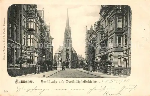 AK / Ansichtskarte Hannover Yorkstrasse und Dreifaltigkeitskirche Hannover