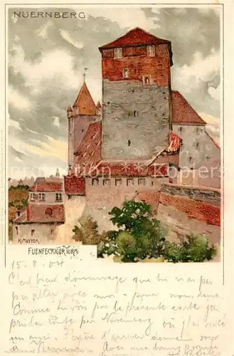AK / Ansichtskarte Nuernberg Fuenfeckiger Turm Nuernberg