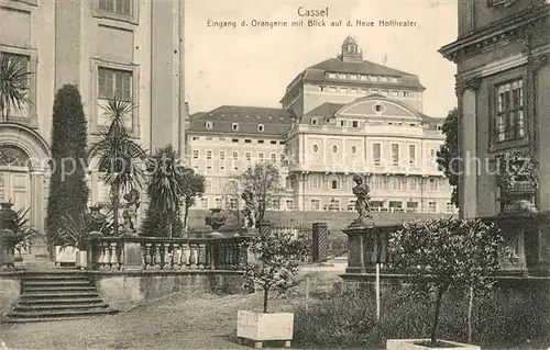 AK / Ansichtskarte Cassel_Kassel Eingang der Orangerie mit Blick auf das Neue Hoftheater Cassel Kassel