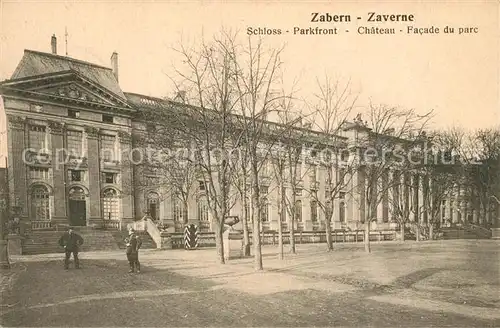 AK / Ansichtskarte Zabern_Saverne Schloss Parkfront Zabern Saverne
