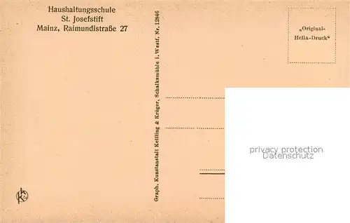 AK / Ansichtskarte Mainz_Rhein Haushaltungsschule St Josefstift Willkommensgruss unserer Kinder nach dem Krieg Mainz Rhein