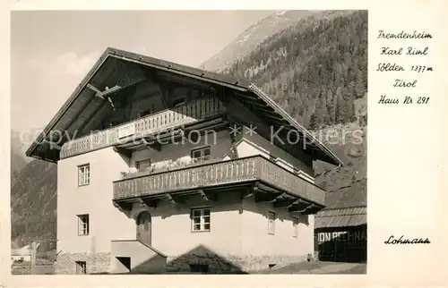 AK / Ansichtskarte Soelden_oetztal Fremdenheim Karl Riml Soelden oetztal