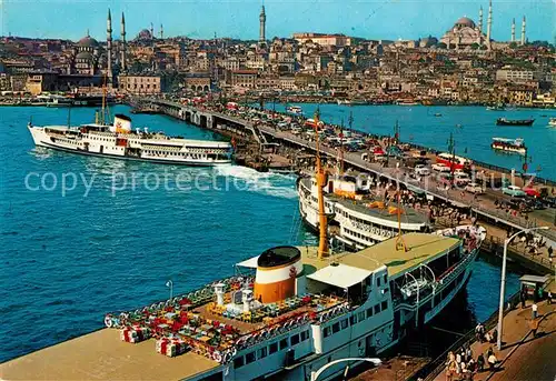 AK / Ansichtskarte Istanbul_Constantinopel Galata Br?cke Moschee S?leymaniye Istanbul_Constantinopel