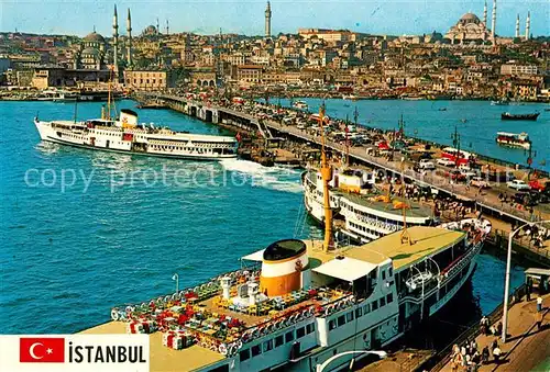 AK / Ansichtskarte Istanbul_Constantinopel Galata Br?cke Moschee S?leymaniye  Istanbul_Constantinopel