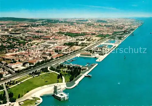 AK / Ansichtskarte Lisboa Belem Fliegeraufnahme Lisboa