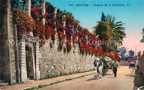 AK / Ansichtskarte Menton_Alpes_Maritimes Avenue de la Frontiere Menton_Alpes_Maritimes