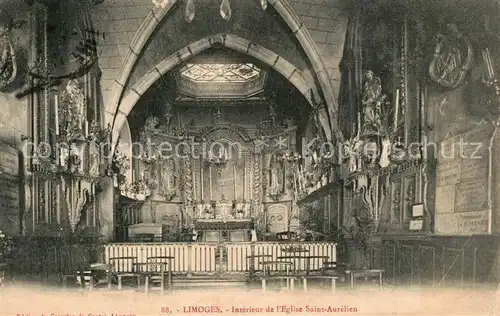 AK / Ansichtskarte Limoges_Haute_Vienne Interieur de l Eglise Saint Aurelien Limoges_Haute_Vienne