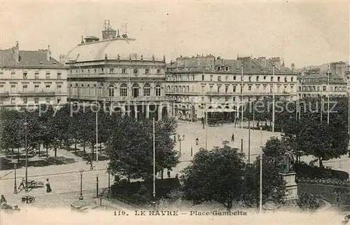 AK / Ansichtskarte Le_Havre Place Gambetta Monument Le_Havre