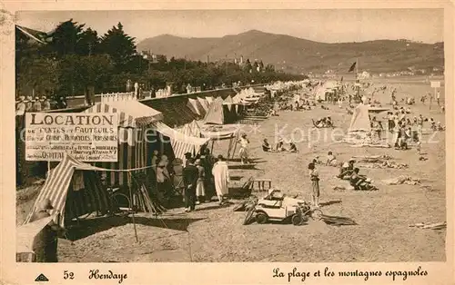 AK / Ansichtskarte Hendaye_Pyrenees_Atlantiques La plage et les montagnes espagnoles Hendaye_Pyrenees