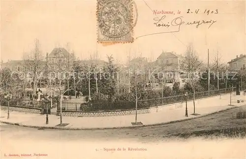 AK / Ansichtskarte Narbonne_Aude Square de la Revolution Narbonne Aude