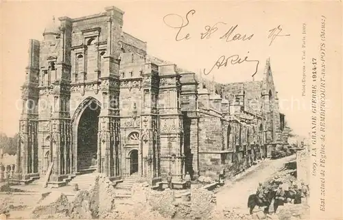 AK / Ansichtskarte Rembercourt Sommaisne La Grande Guerre 1914 17 Etat actuel de lEglise de Rembercourt aux Pots Rembercourt Sommaisne