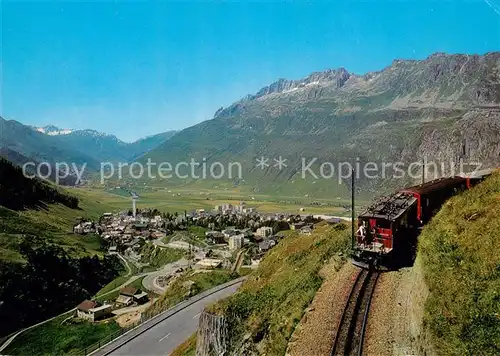 AK / Ansichtskarte Andermatt Panorama mit Eisenbahn Andermatt