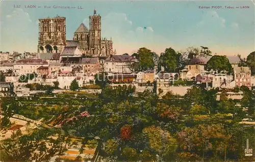 AK / Ansichtskarte Laon_Aisne Vue generale et la cathedrale Laon_Aisne