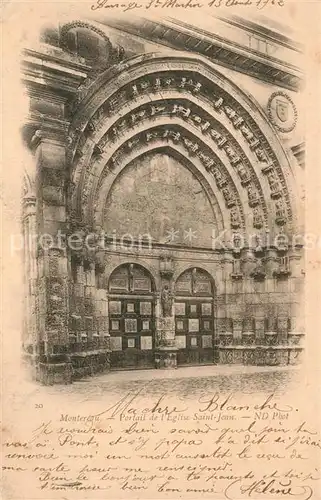 AK / Ansichtskarte Montereau Fault Yonne Portail de l Eglise Saint Jean Montereau Fault Yonne
