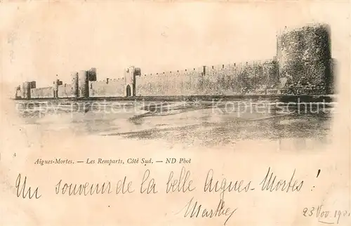 AK / Ansichtskarte Aigues Mortes_Gard Les remparts Aigues Mortes Gard
