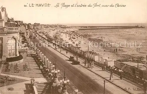 AK / Ansichtskarte Le_Havre La plage et l entree du port vues du casino Le_Havre