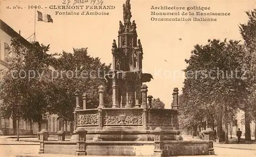 AK / Ansichtskarte Clermont_Ferrand_Puy_de_Dome Fontaine d Amboise Monument de la Renaissance Clermont_Ferrand
