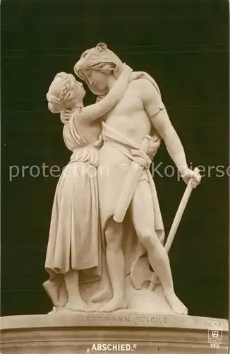 AK / Ansichtskarte Skulpturen Erdmann Encke Abschied  