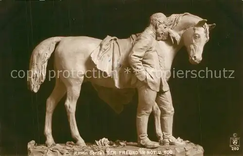 AK / Ansichtskarte Skulpturen Martin G?tze Der Freund in Not und Tod  